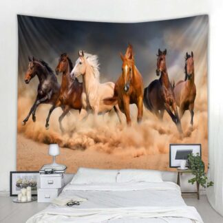Horse 3D Printing Big Tapestry Wall Hanging