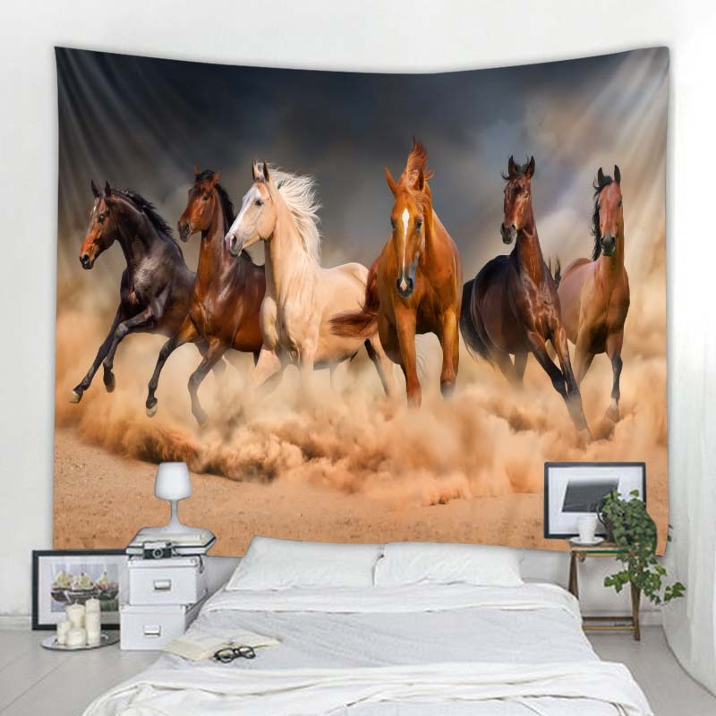 Horse 3D Printing Big Tapestry Wall Hanging
