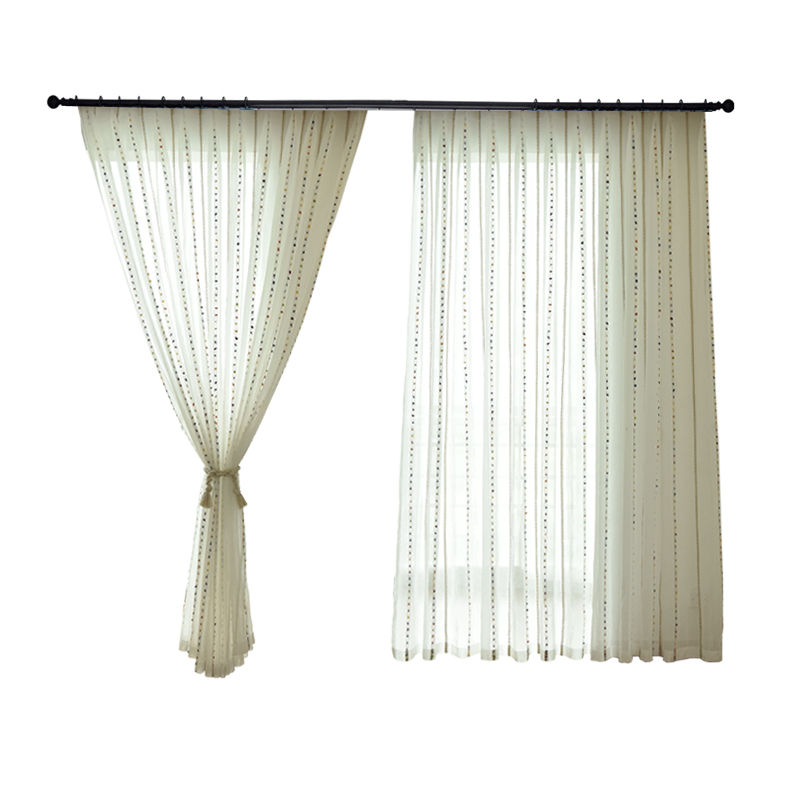 Natural Embroidered White Sheer Curtains - Image 6