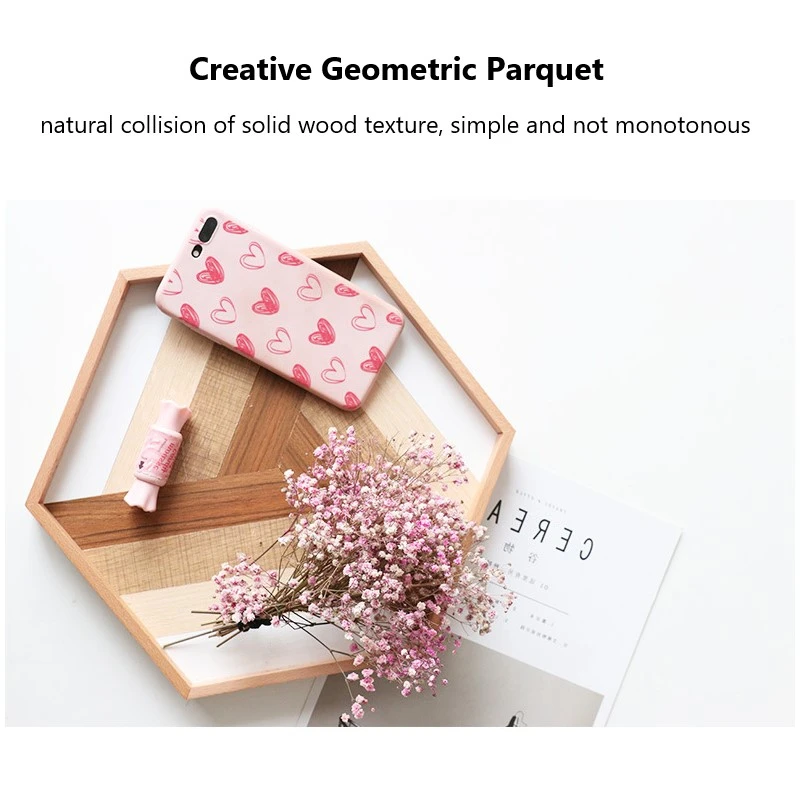 Simple Geometric Hexagonal Wooden Decor Tray Serving Tray - Image 8