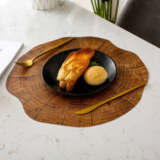 PP Printed Wooden Oil Water Resistant Non-slip Kitchen Placemat