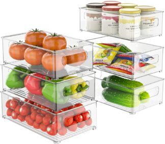Pantry Handle Tool Refrigerator Stackable With Storage Bins