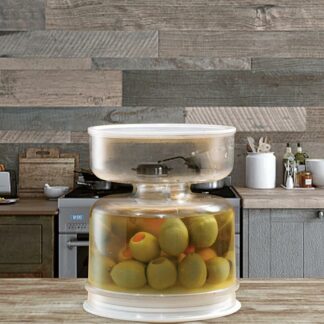 Pickle And Olive Jar Food Container With Strainer Dry And Wet Dispenser