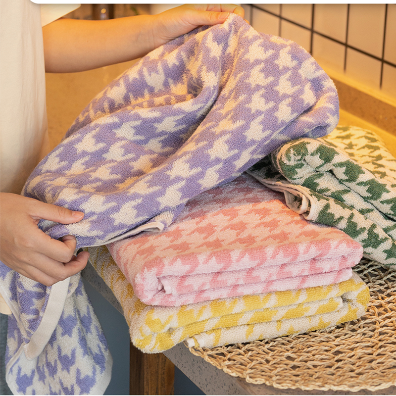 70*140cm Classic Plaid Jacquard Series Soft Pure Cotton Bathroom Towel - Image 5