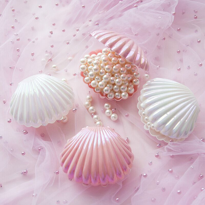 Romantic Pink Macaron Shell Shape For Jewelry Display Storage Box - Image 2