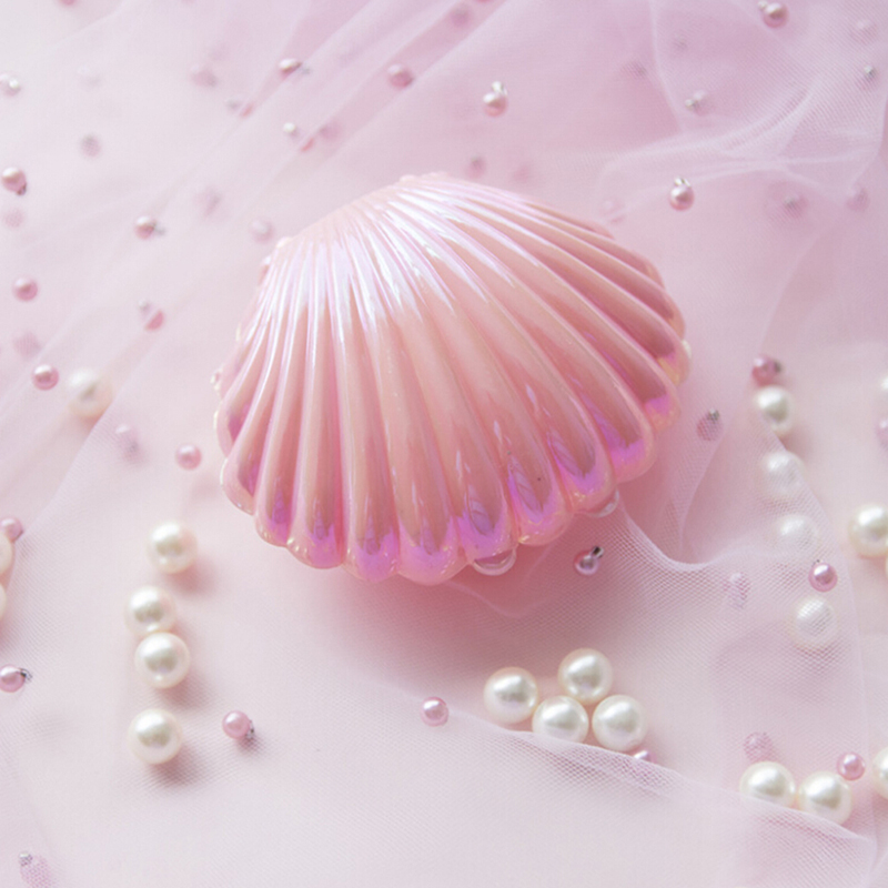 Romantic Pink Macaron Shell Shape For Jewelry Display Storage Box