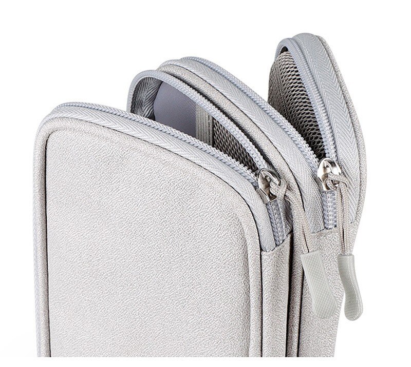 Portable Travel USB Data Cable Organizer Gray Box Bag - Image 5