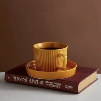 European Style Corrugated Ceramic Tea Cup