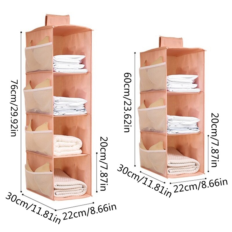 Hanging Closet Organizer and Storage 4-Shelf Shelves Wardrobe Clothes Organize - Image 3