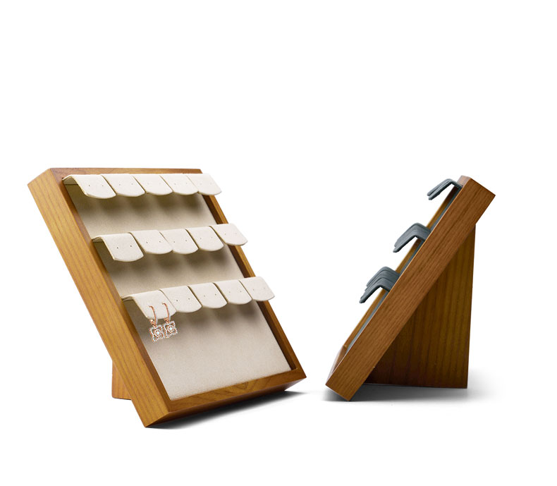 2PCS Foldable Wooden Earring Display Stands Jewelry Organizer - Image 3