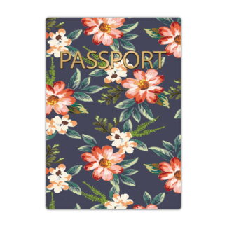 Passport Cover Holder Multi-Function Flower Pattern