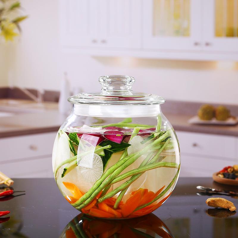 Jar Pickle Glass Can Kimchi Storage Food Container Jars