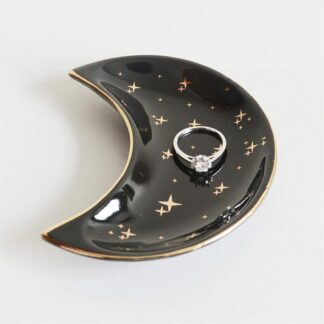 Ceramic Moon Shape Small Jewelry Dish Decoration Tray