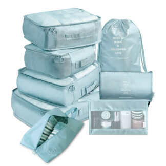 8 PCS Blue Sky Travel Packing Organizer Storage Bags Set