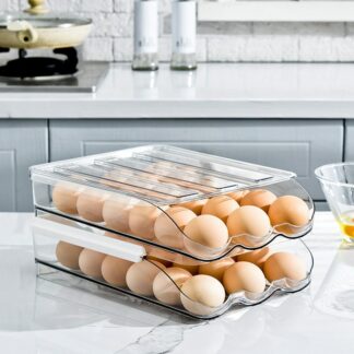 Kitchen Drawer Egg Storage Box Stackable Rolling Egg Boxes