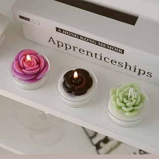 3PCS Handmade Aroma Soy Wax Flower Shaped Scented Candle Jars Set