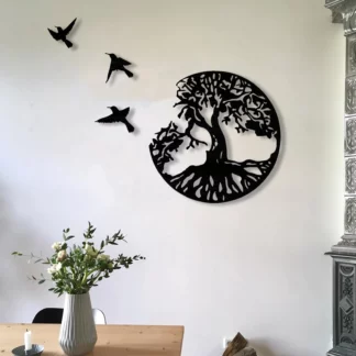 Tree Of Life & Birds Metal Wall 11.02in Decor Art Home Decoration