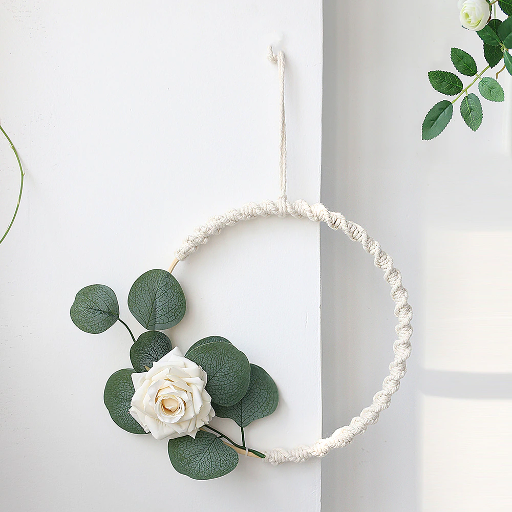 Artificial Flowers Spring Wreath Wall Hanging Home Decor