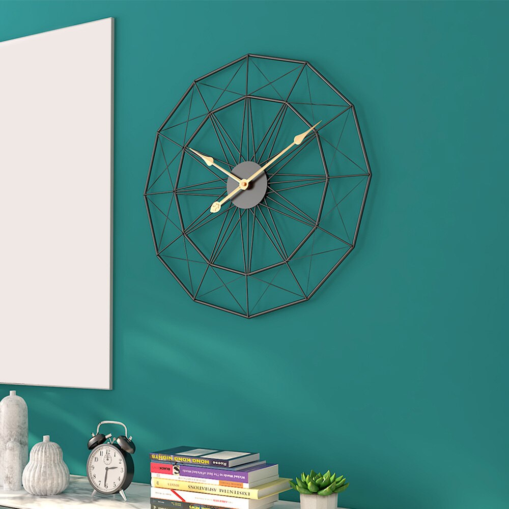 Luxury Retro Nordic Iron Art Large Silent Wall Clock