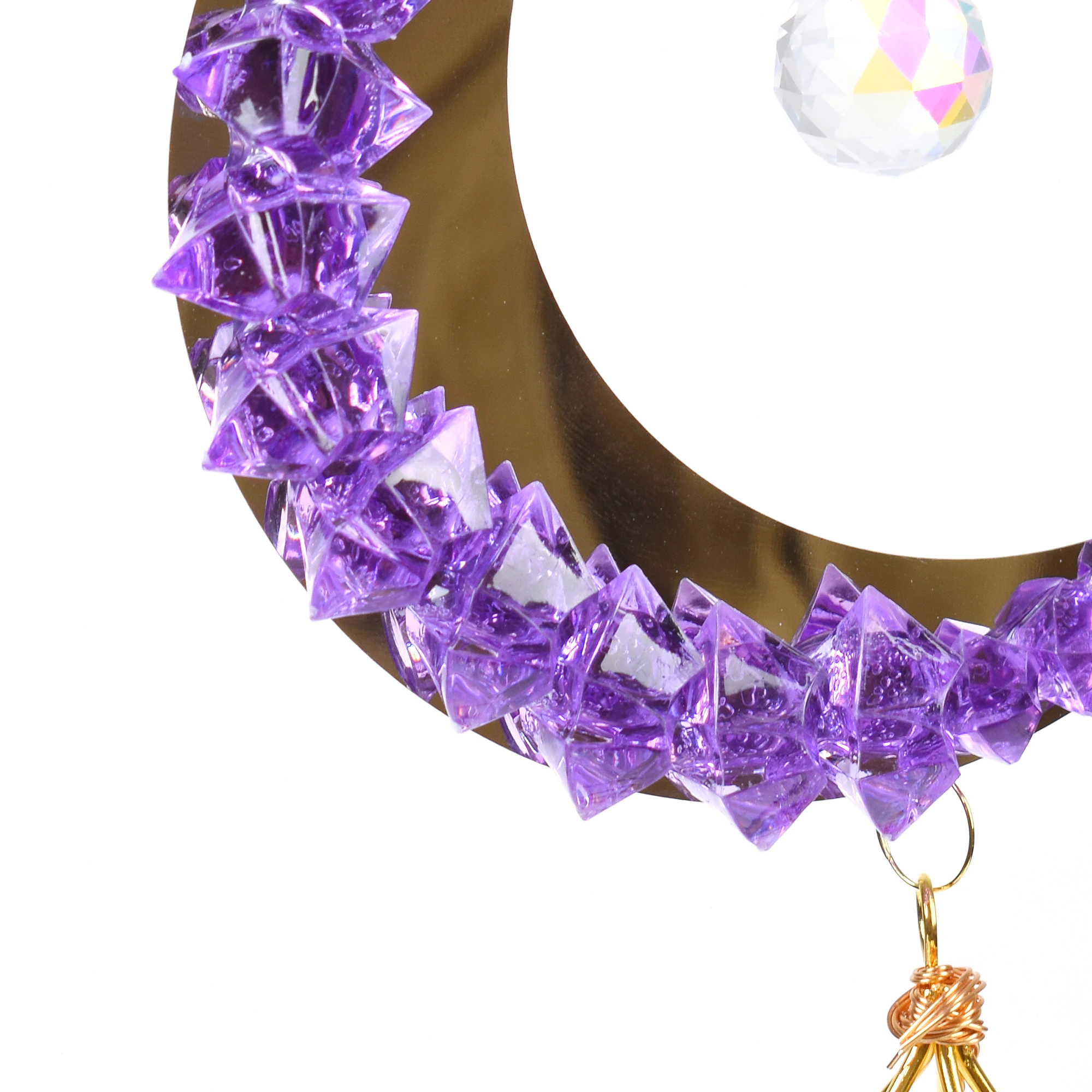 Moon Crystal Suncatcher Prism Window Rainbow Maker Amethyst Pendant - Image 6