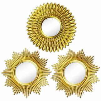 Gold Round Sun Mirror Decorative Home Decoration Accessories Vintage Boho Style