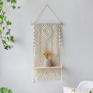 Macrame Wall Shelf Boho Home Decor Hanging Shelf