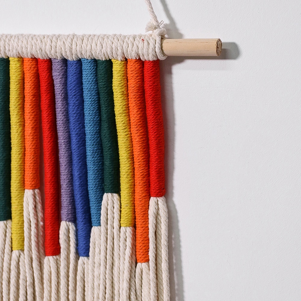 Rainbow Macrame Wall Hanging Boho Tassel - Image 3