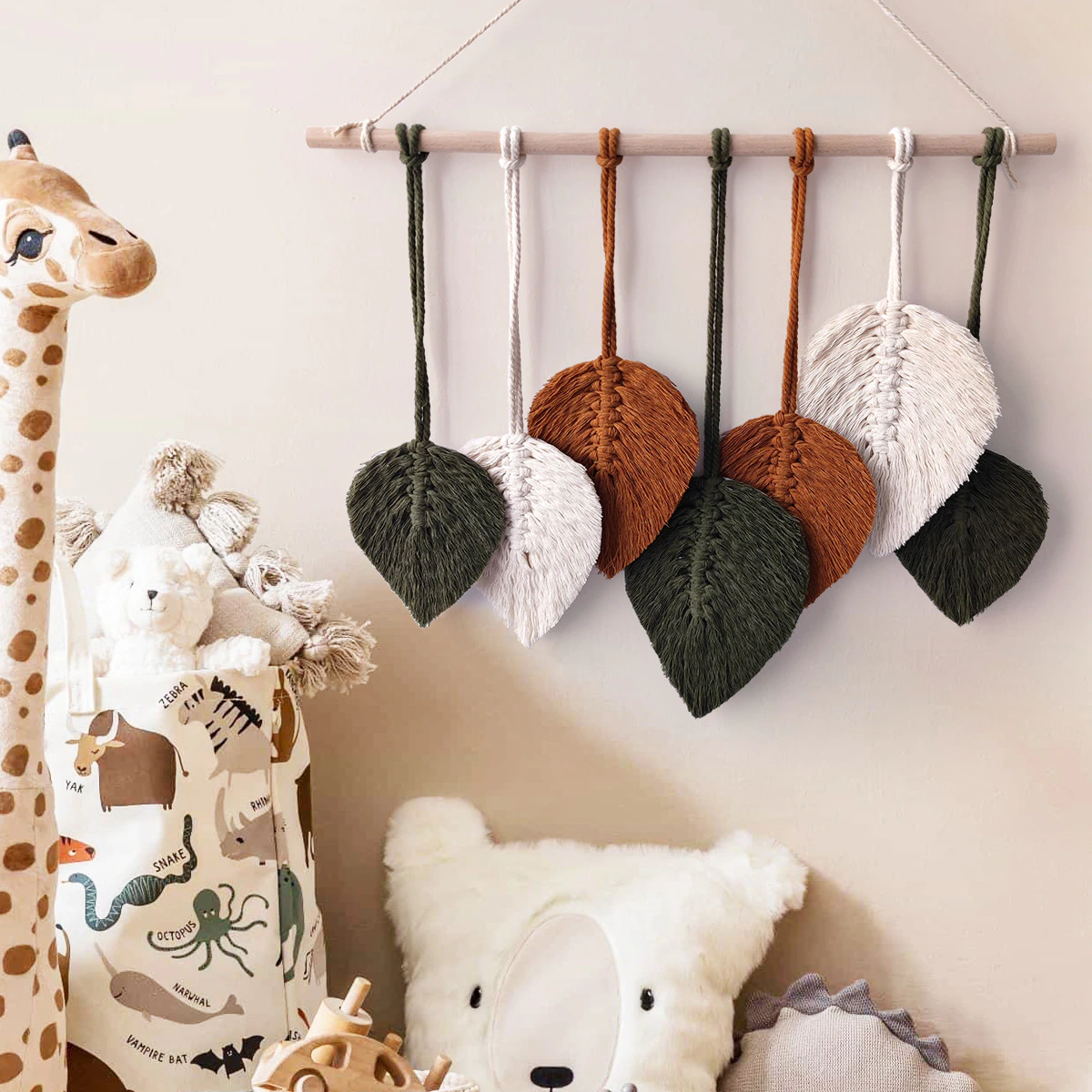 Bohemian Macrame Leaf Handmade Woven Tapestry Hanging Wall Decor - Image 2