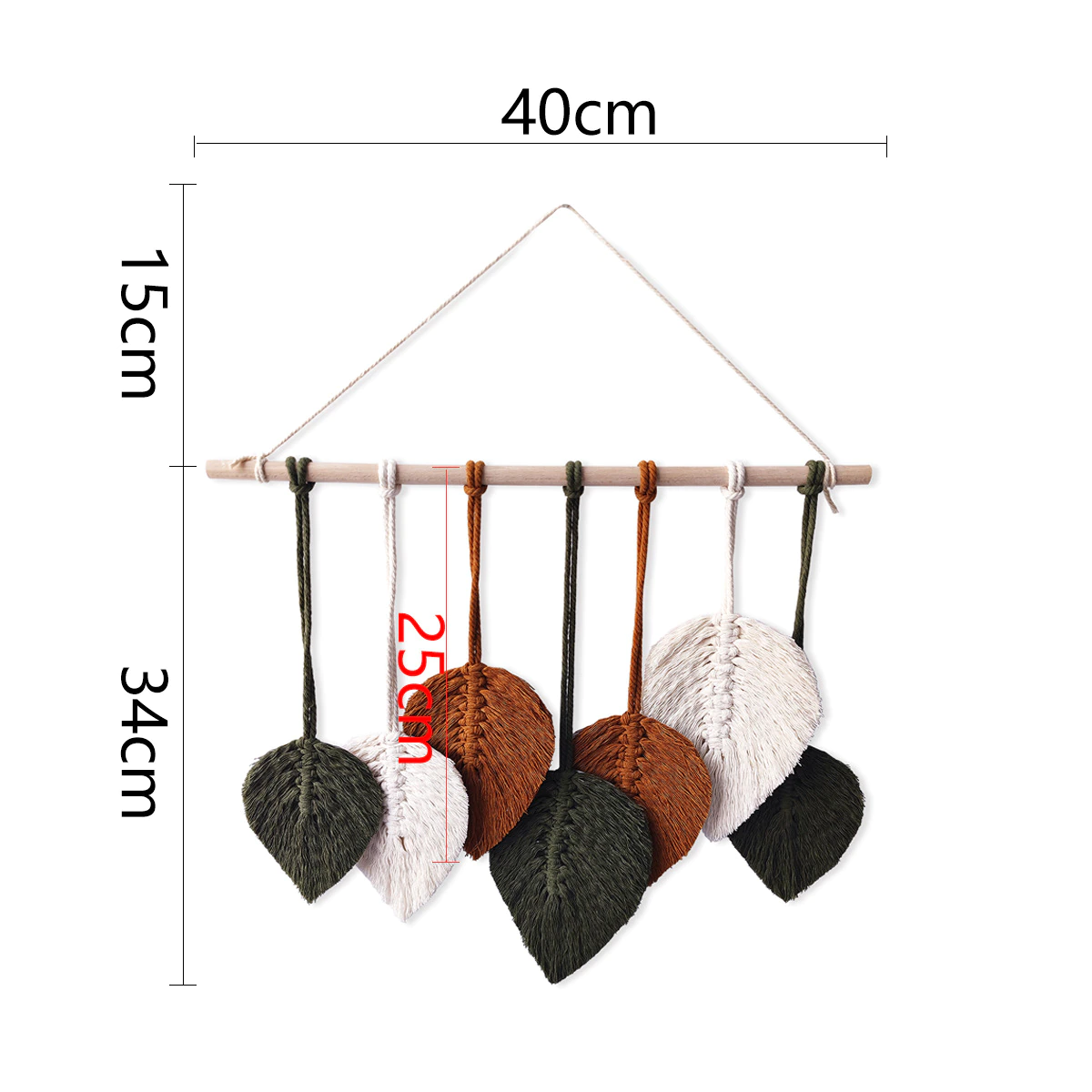 Bohemian Macrame Leaf Handmade Woven Tapestry Hanging Wall Decor - Image 4