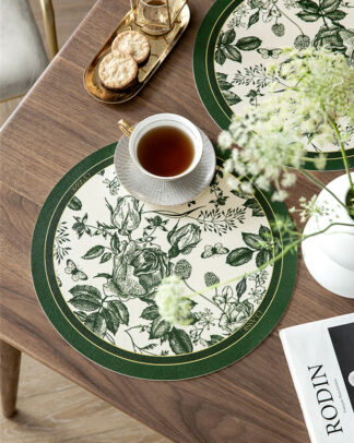 Set of 2 Waterproof Faux Leather Placemats for Dining Table