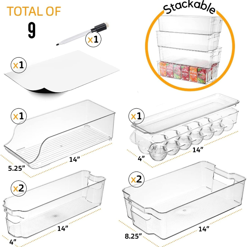 Stackable Storage Fridge Bins - Refrigerator Organizer Bins - Image 5