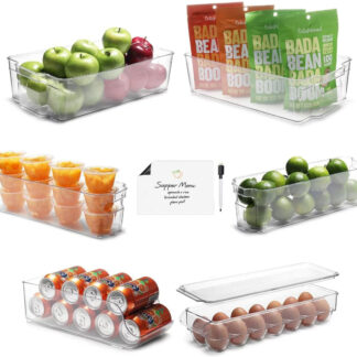 Stackable Storage Fridge Bins - Refrigerator Organizer Bins