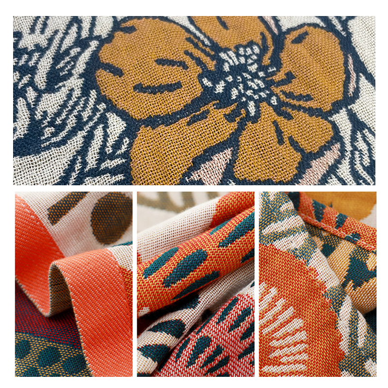 Summer Flower Pure Cotton Thickened Large-Sized Multi-Functional Household Bath Towel Blanket - Image 2