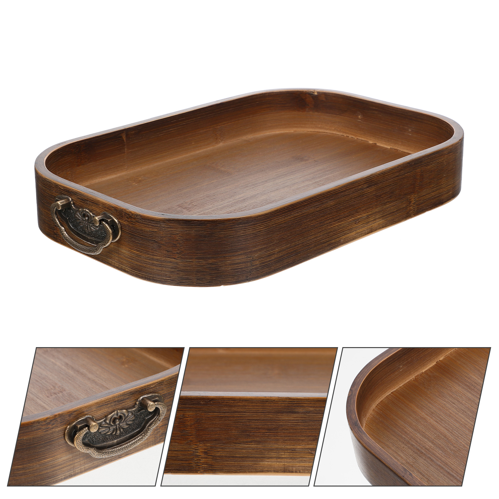 Decorative Rectangle Rustic Wooden Trays Wooden Entryway Trays - Image 3