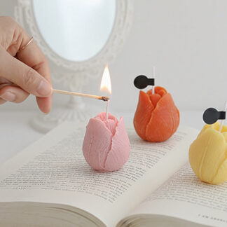 3PCS Cute Tulip Aroma Candle Decoration