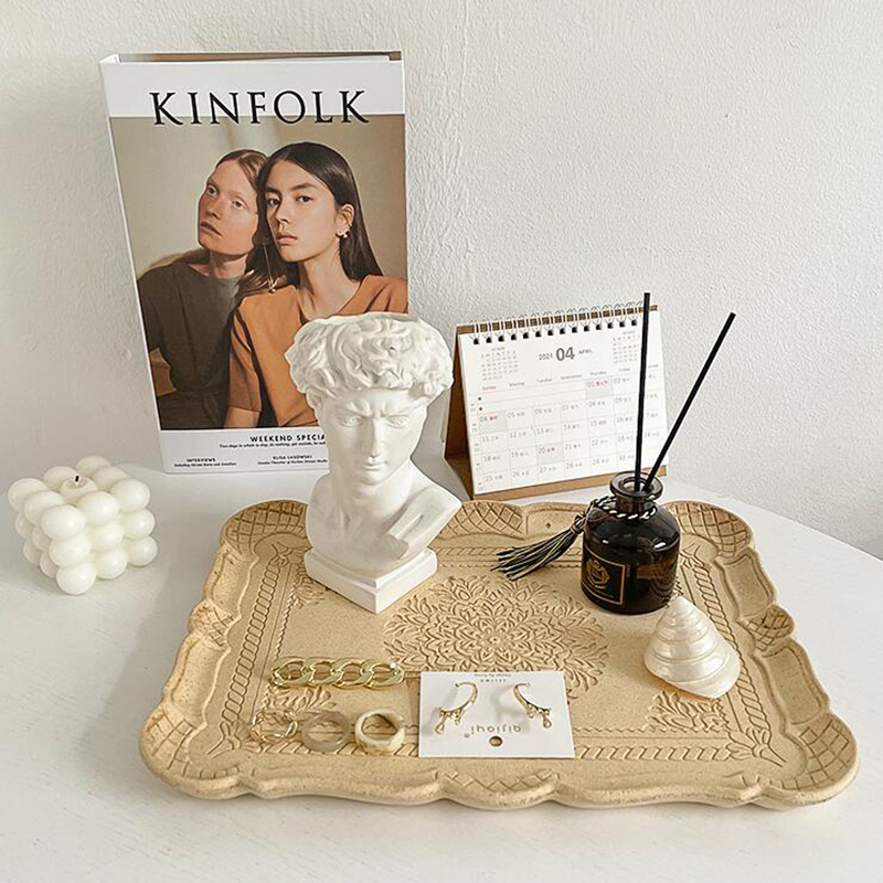 Retro Wooden Decorative Tray Storage Plate - Image 4