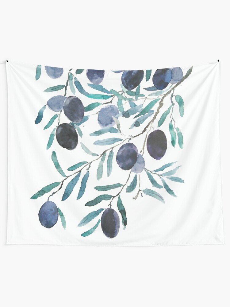 Black Olive Watercolortapestry Tapestrys Room Decor Bedroom - Image 2