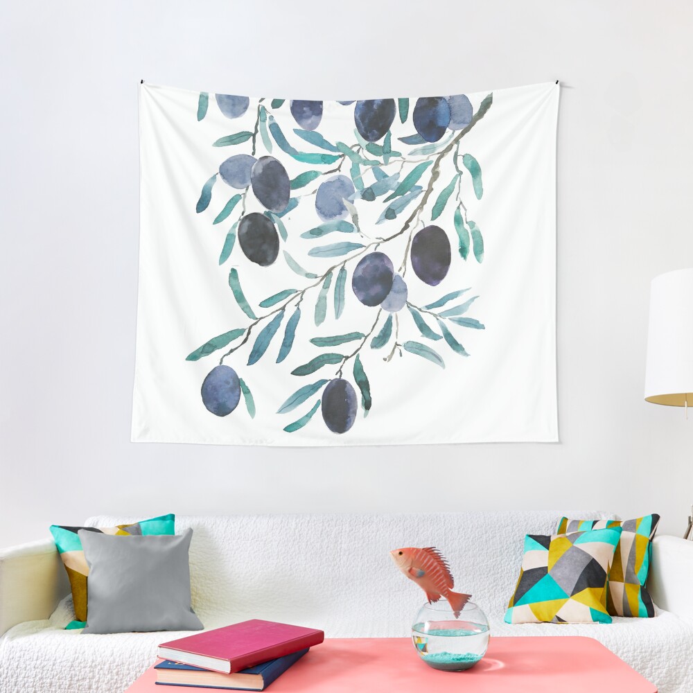 Black Olive Watercolortapestry Tapestrys Room Decor Bedroom