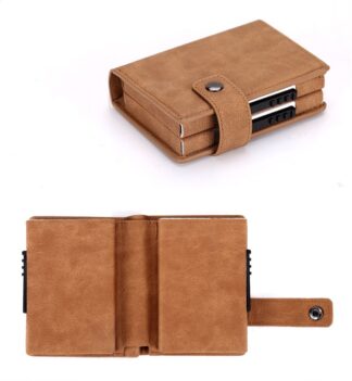 Minimalist Leather Wallet Blocking Double Credit Card Holder