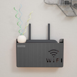 ABS Plastic Wall Mounted Wireless WiFi Router Shelf Storage Stripe Bracket Box
