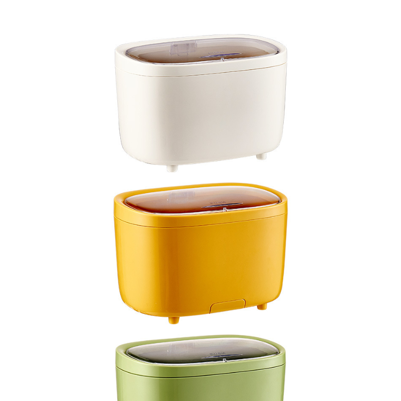 Press Spring Cover, Office Mini Storage Trash Can - Image 4