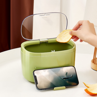 Press Spring Cover, Office Mini Storage Trash Can