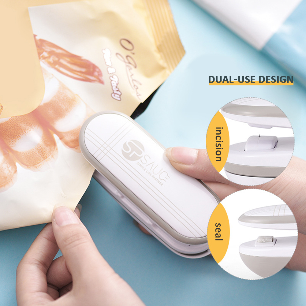 2in1 Mini Heat Bag Packaging Sealer Portable Plastic Bag Clip Sealing Machine - Image 5