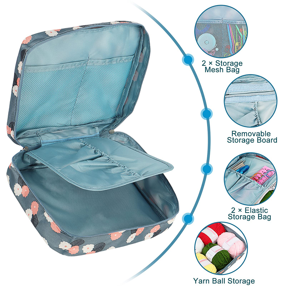 53PCS DIY Crochet Hook Kit Weaving Knitting Set with Storage Bag - Image 5