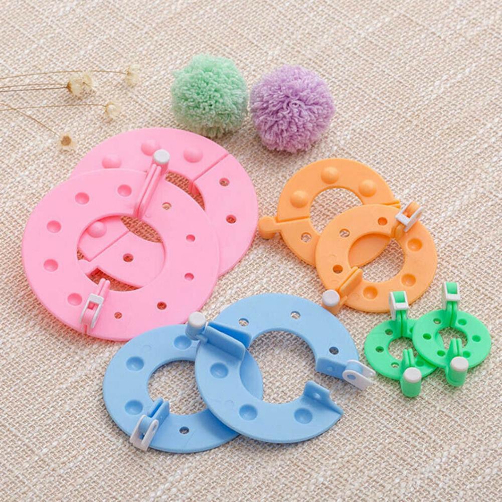 8PCS 4 Sizes Wool Plush Pompon Ball Maker Knitted Tools Yarn Set
