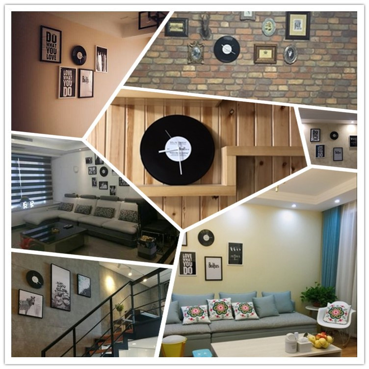 Black Vinyl Record Retro Creative Wall Clock - Image 3