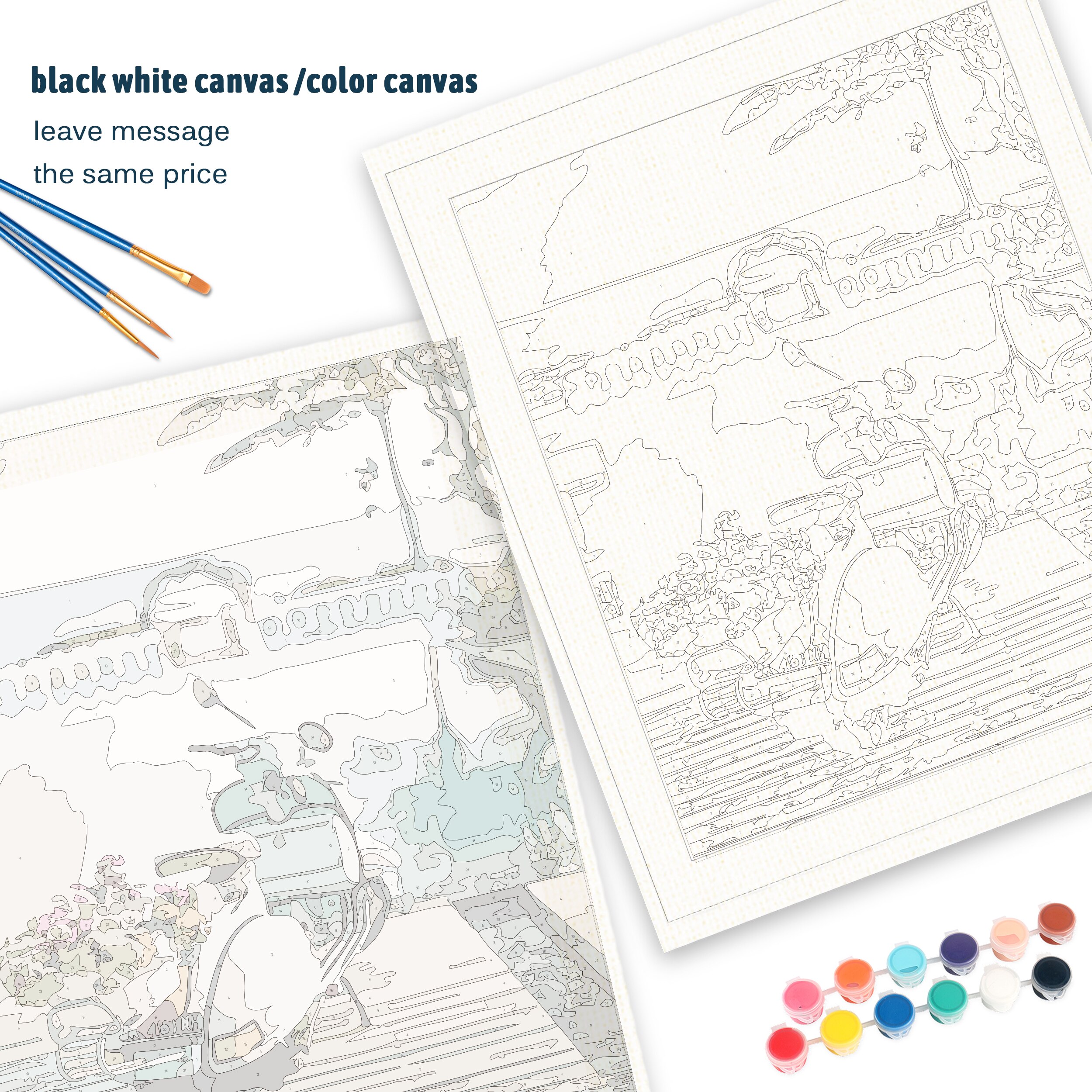 Houses Scenery Picture By Numbers Green - Image 2