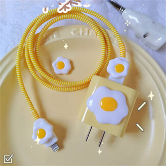 Cartoon Cute Egg Silicone Charger Case