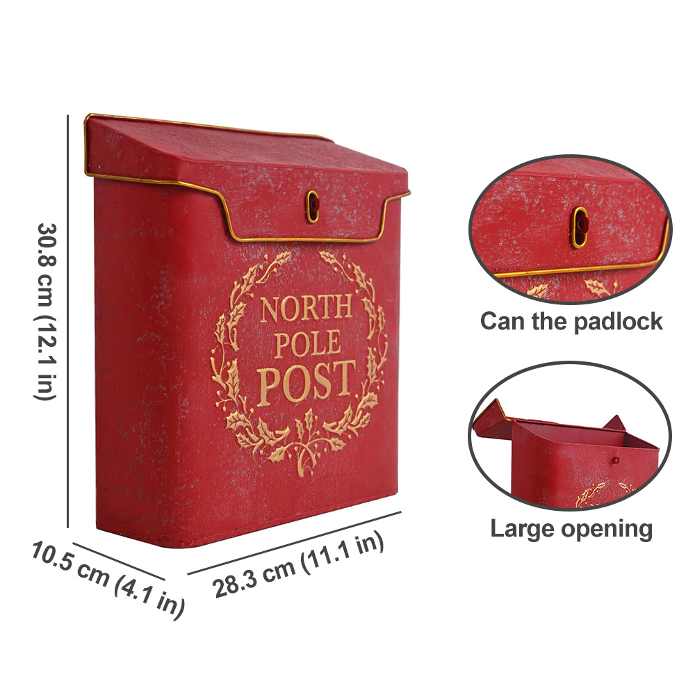 Christmas Metal Wall Mounted Containers Letter Box - Image 4