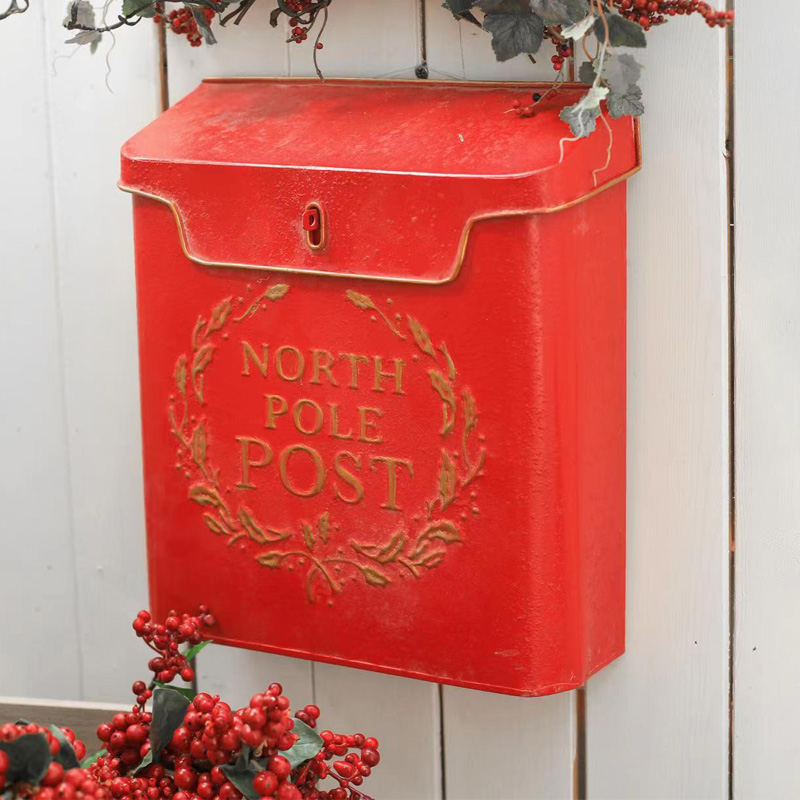 Christmas Metal Wall Mounted Containers Letter Box